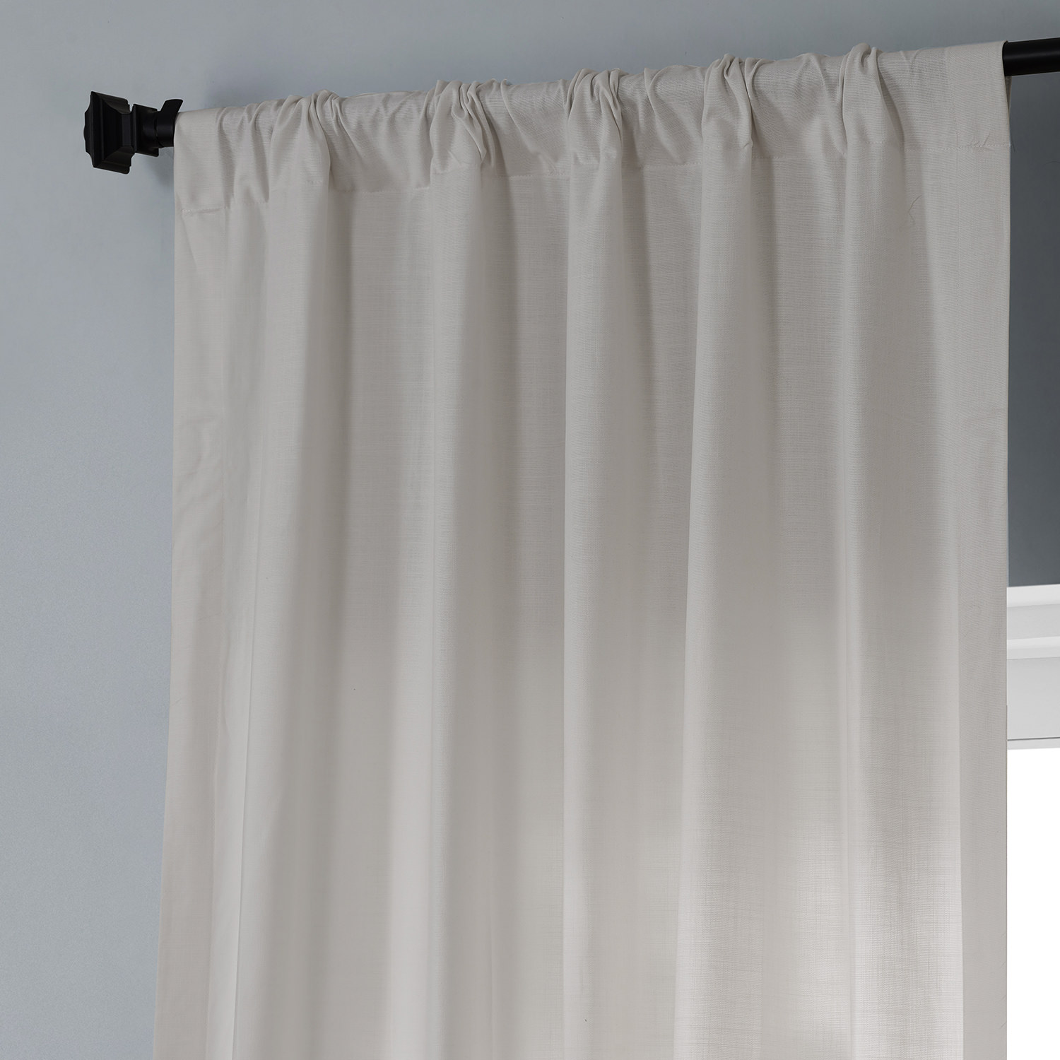 Supreme Cream Dune Textured Solid Cotton Curtain Pair (2 Panels)