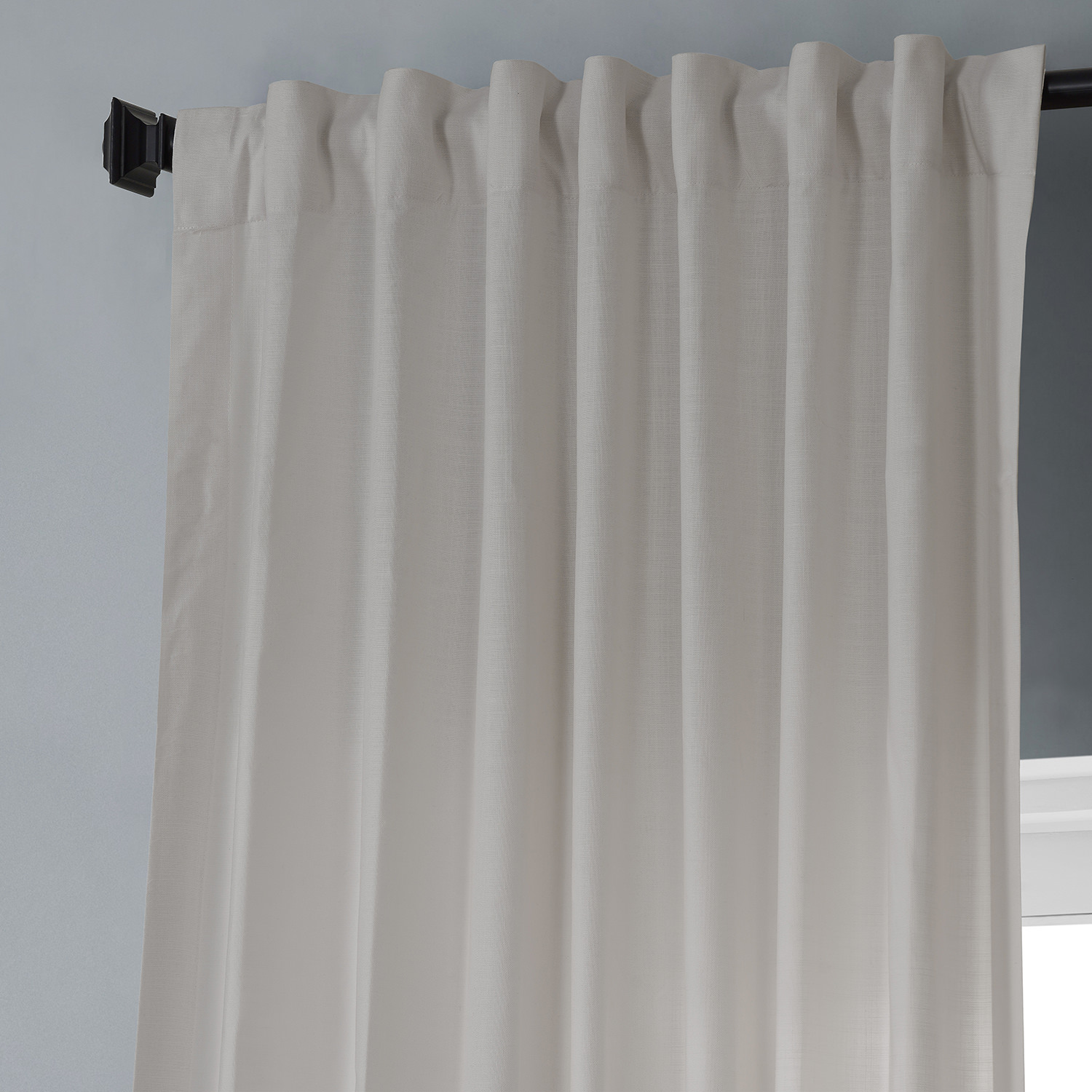 Supreme Cream Dune Textured Solid Cotton Curtain Pair (2 Panels)