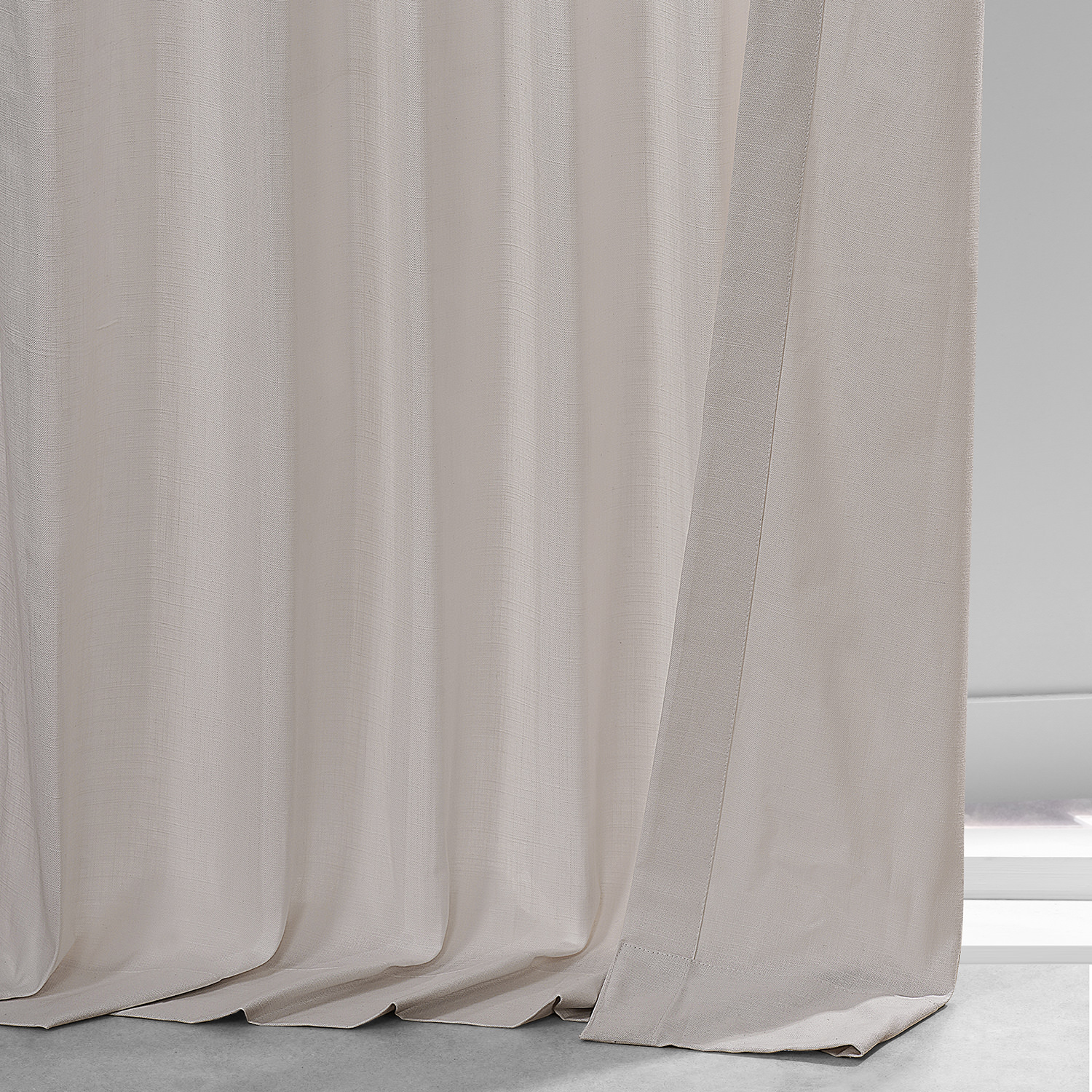 Supreme Cream Dune Textured Solid Cotton Curtain Pair (2 Panels)