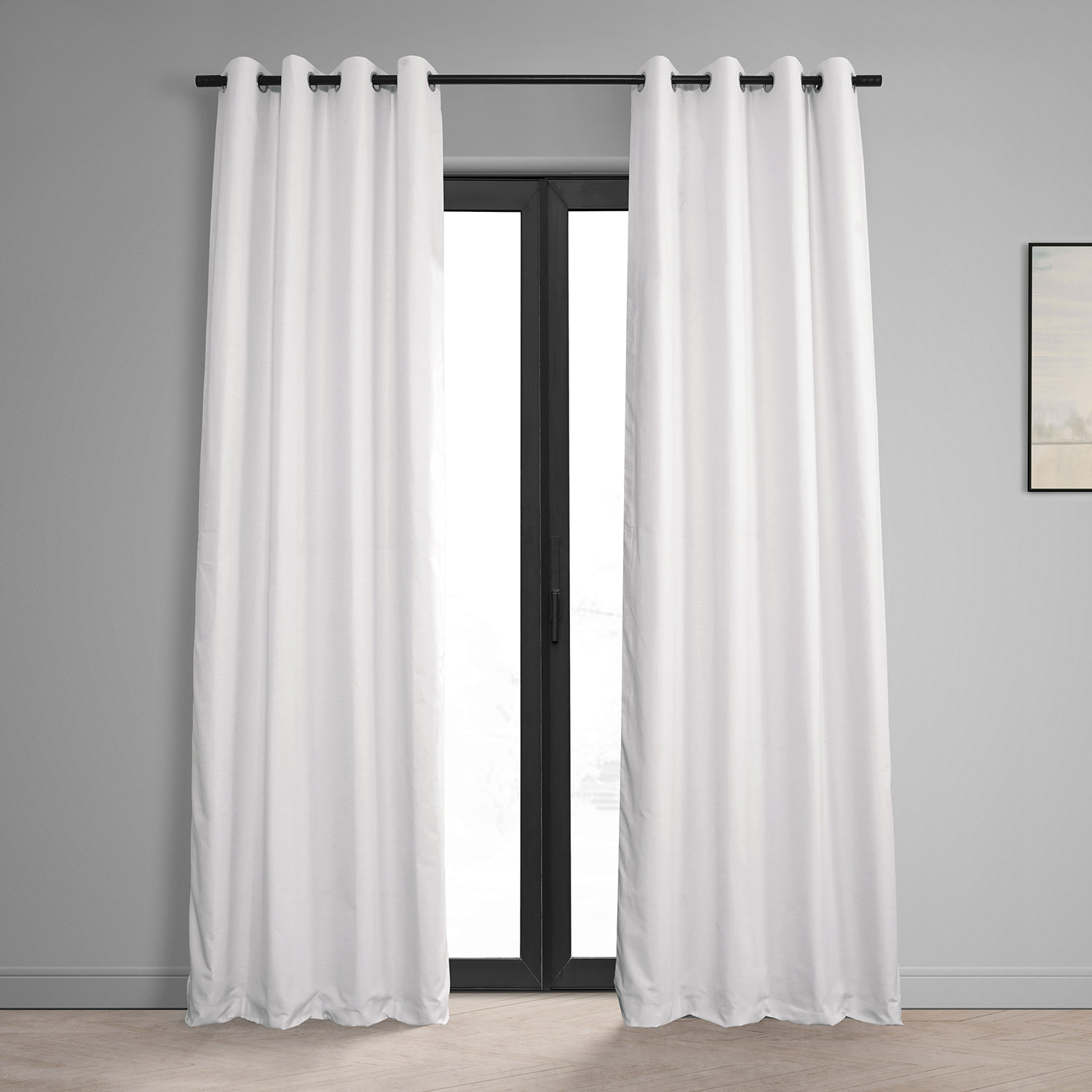 Prime White Dune Textured Hotel Blackout Cotton Grommet Curtain