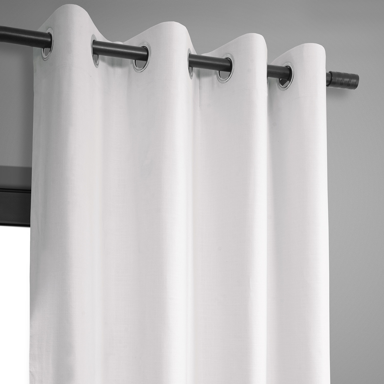 Prime White Dune Textured Hotel Blackout Cotton Grommet Curtain