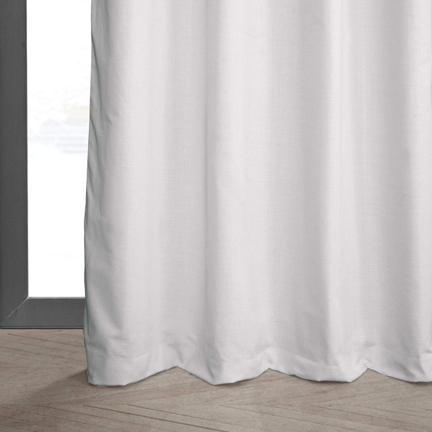 Prime White Dune Textured Hotel Blackout Cotton Grommet Curtain