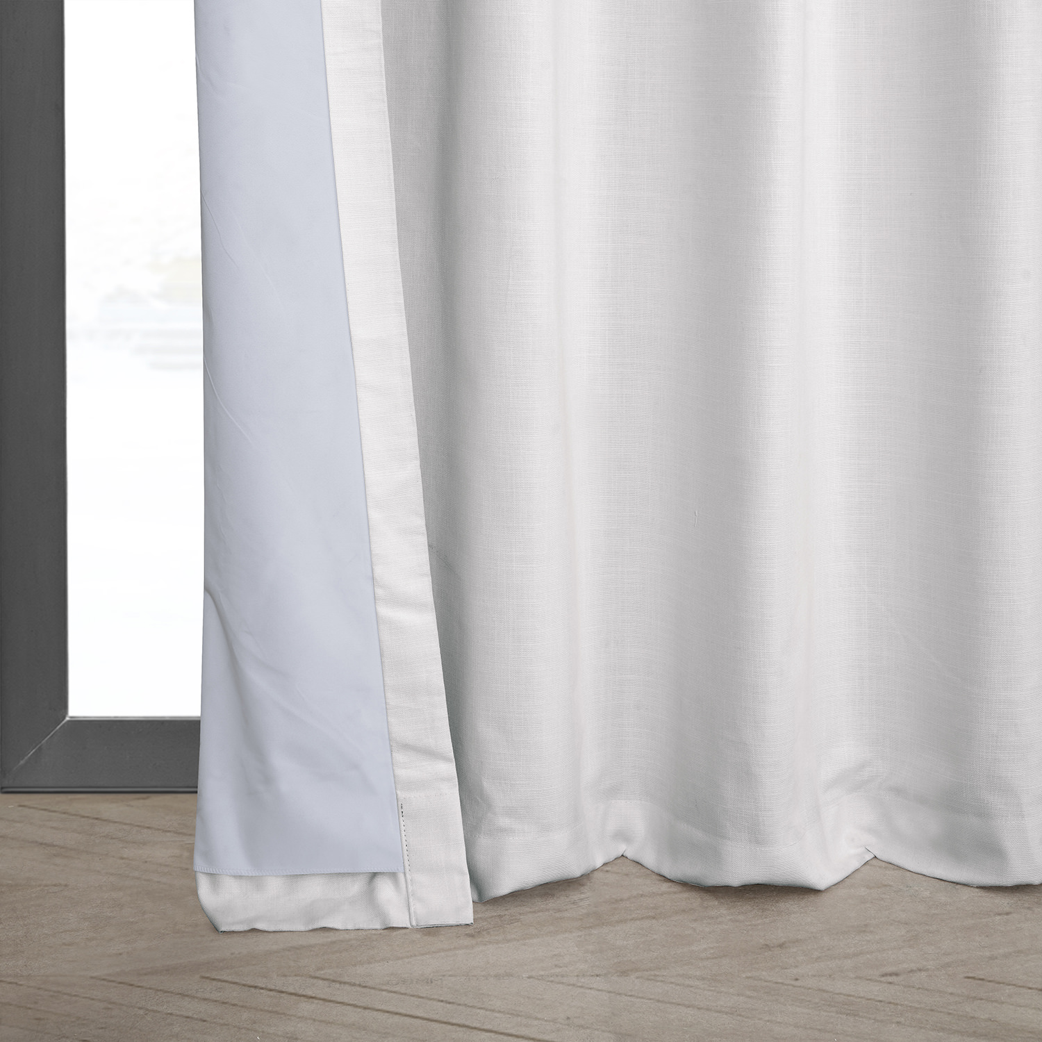 Prime White Dune Textured Hotel Blackout Cotton Grommet Curtain