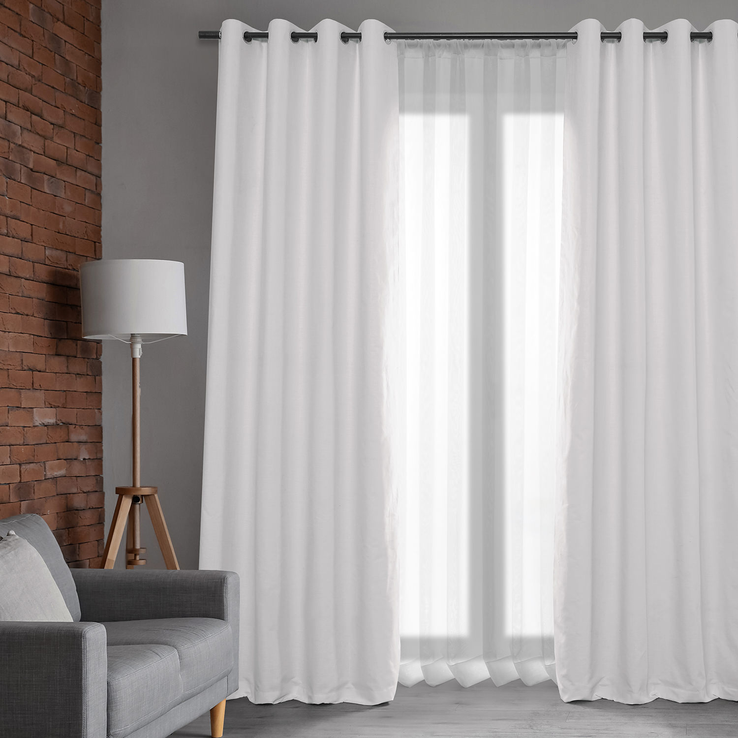 Prime White Dune Textured Hotel Blackout Cotton Grommet Curtain