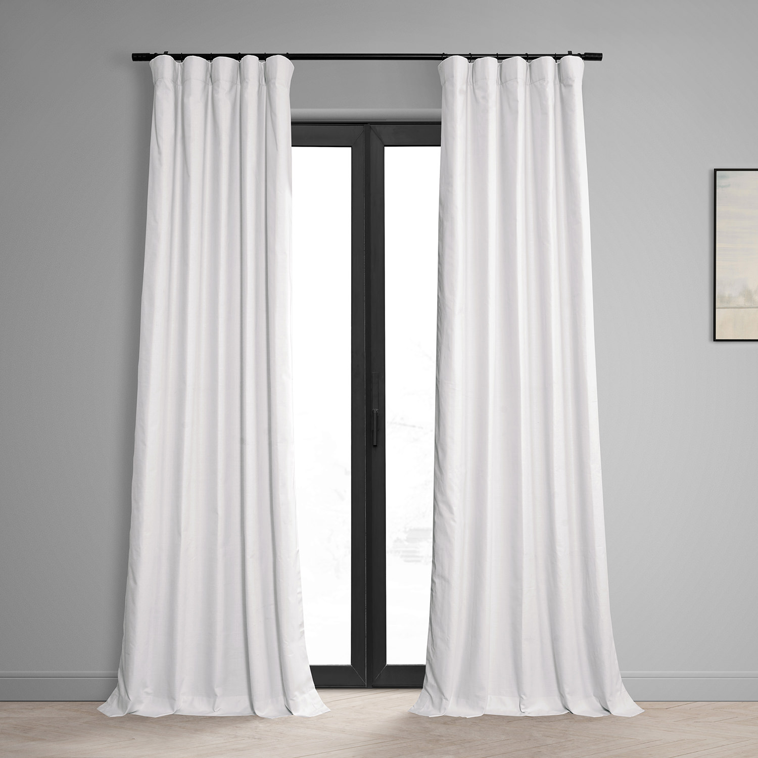 Prime White Dune Textured Hotel Blackout Cotton Curtain