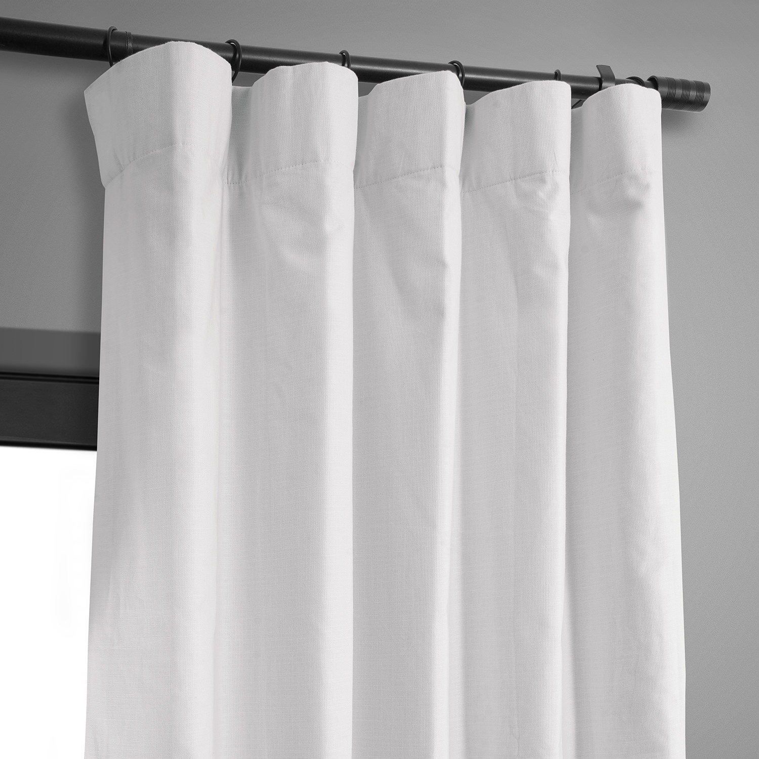 Prime White Dune Textured Hotel Blackout Cotton Curtain