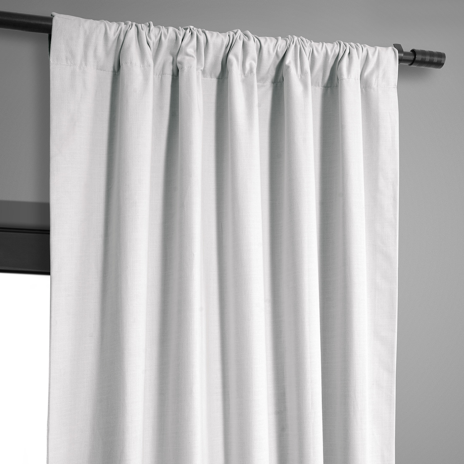 Prime White Dune Textured Hotel Blackout Cotton Curtain