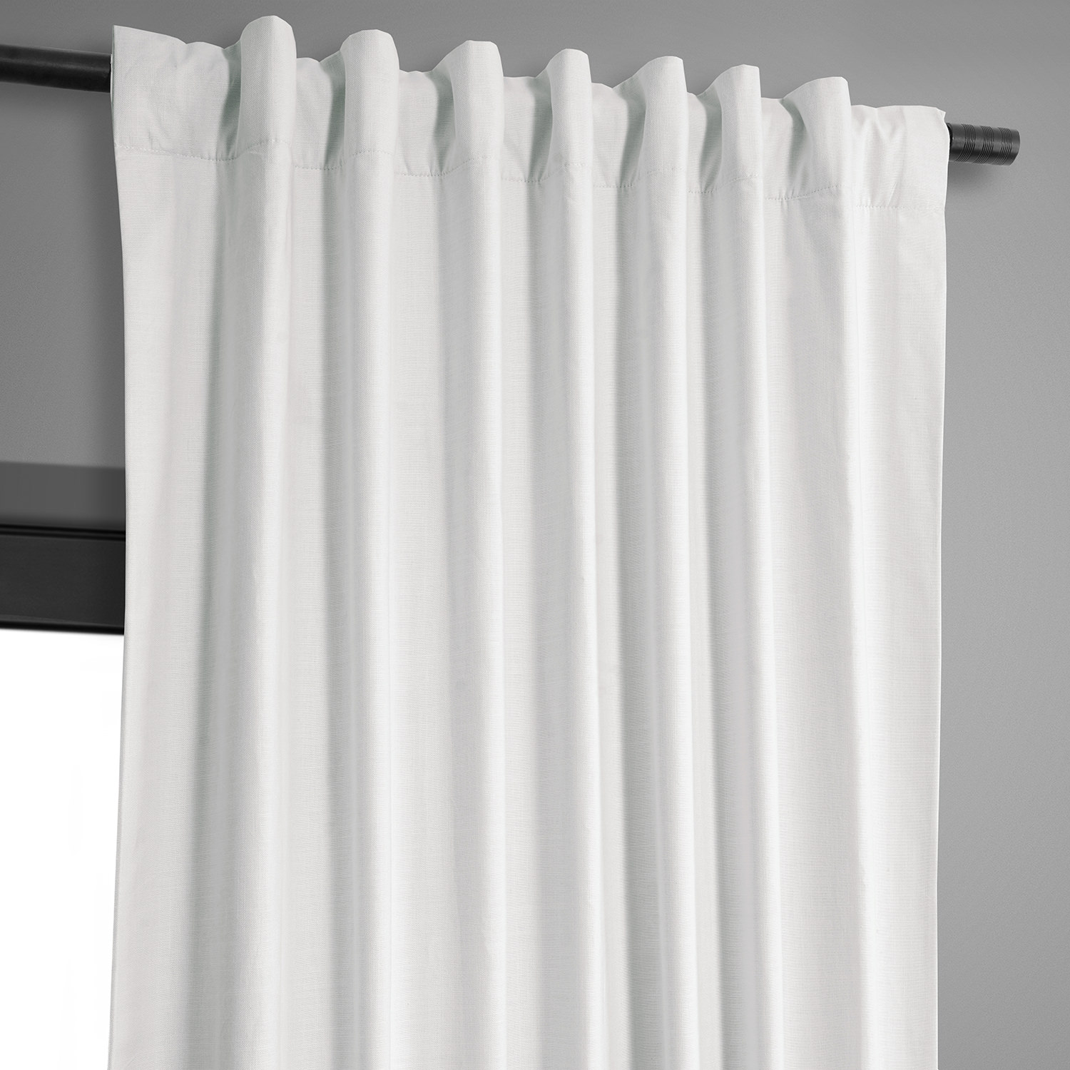 Prime White Dune Textured Hotel Blackout Cotton Curtain