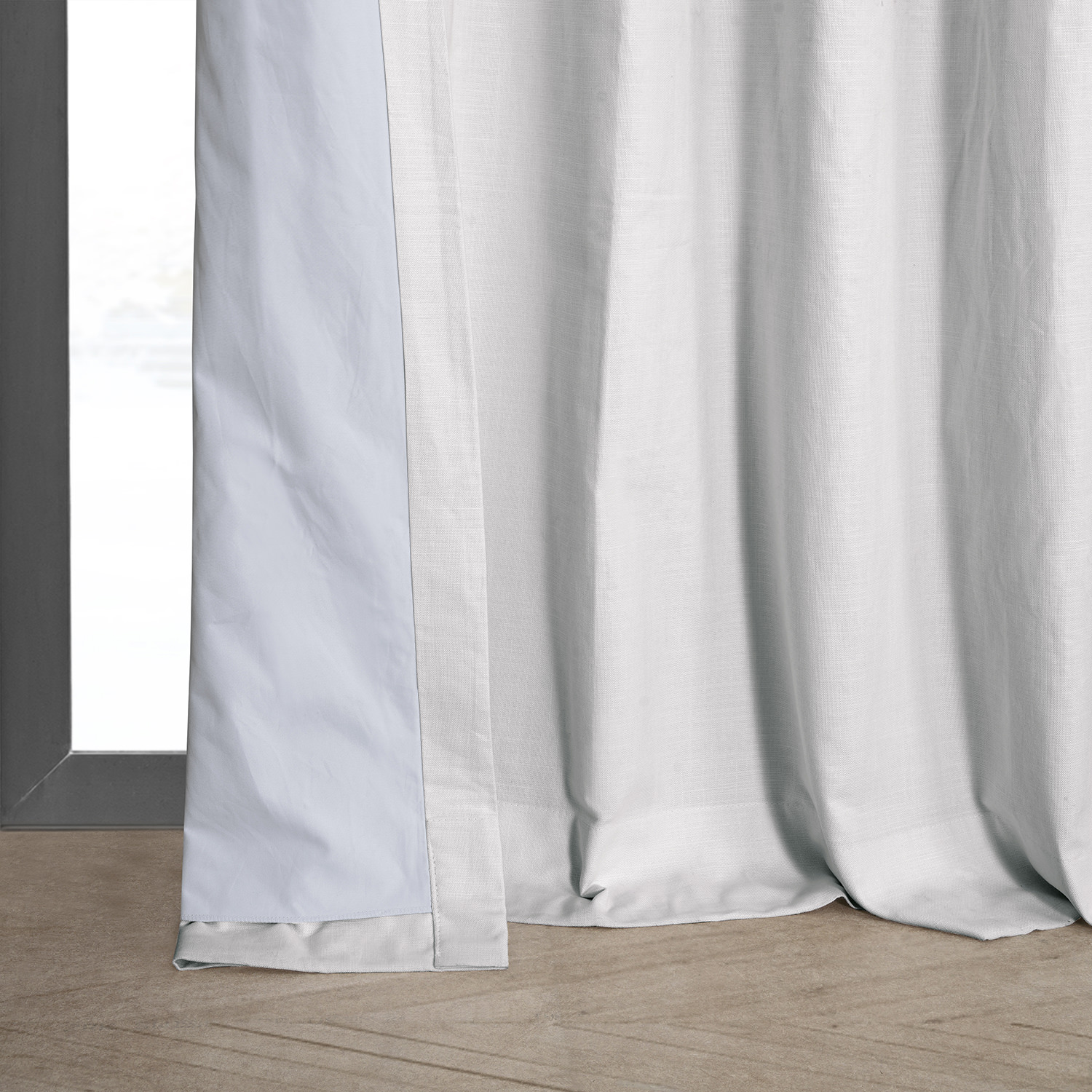 Prime White Dune Textured Hotel Blackout Cotton Curtain