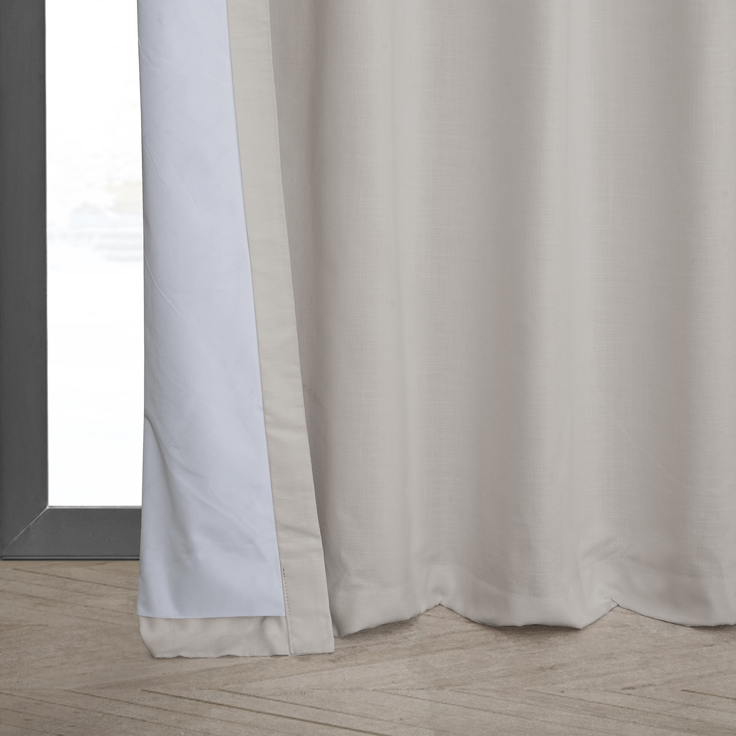 Supreme Cream Dune Textured Hotel Blackout Cotton Grommet Curtain