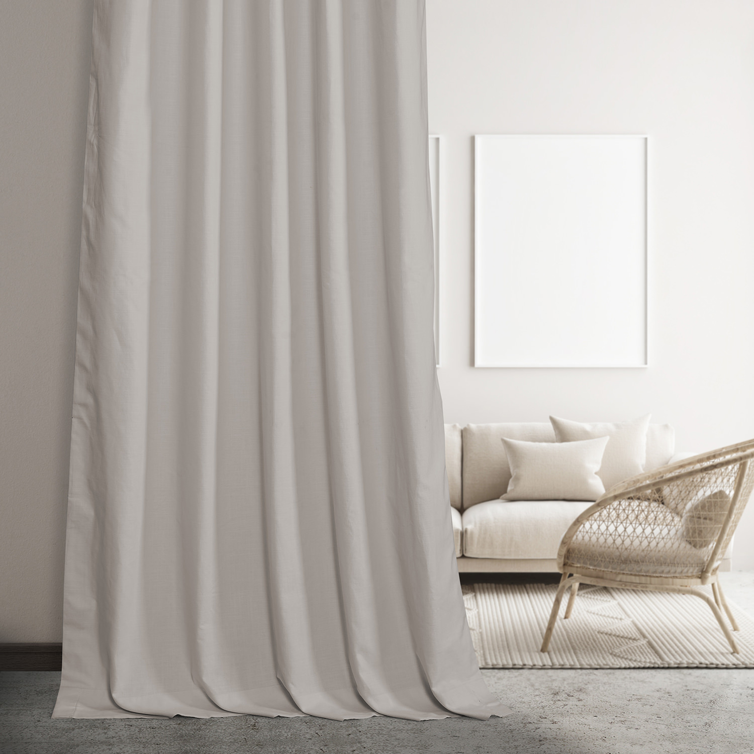 Supreme Cream Dune Textured Hotel Blackout Cotton Curtain