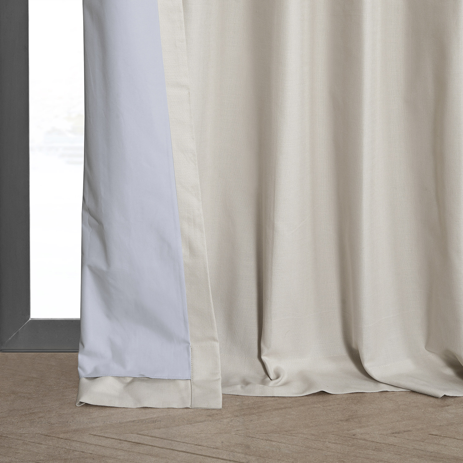 Fable Beige Dune Textured Hotel Blackout Cotton Curtain