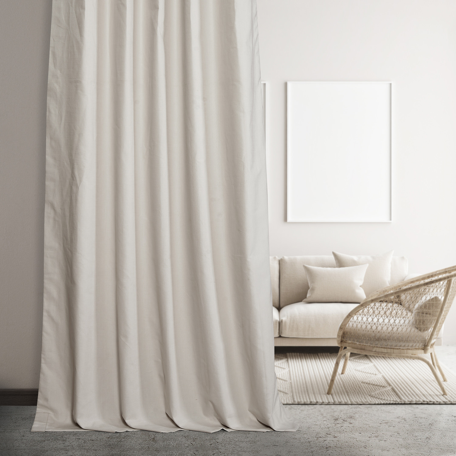 Fable Beige Dune Textured Hotel Blackout Cotton Curtain