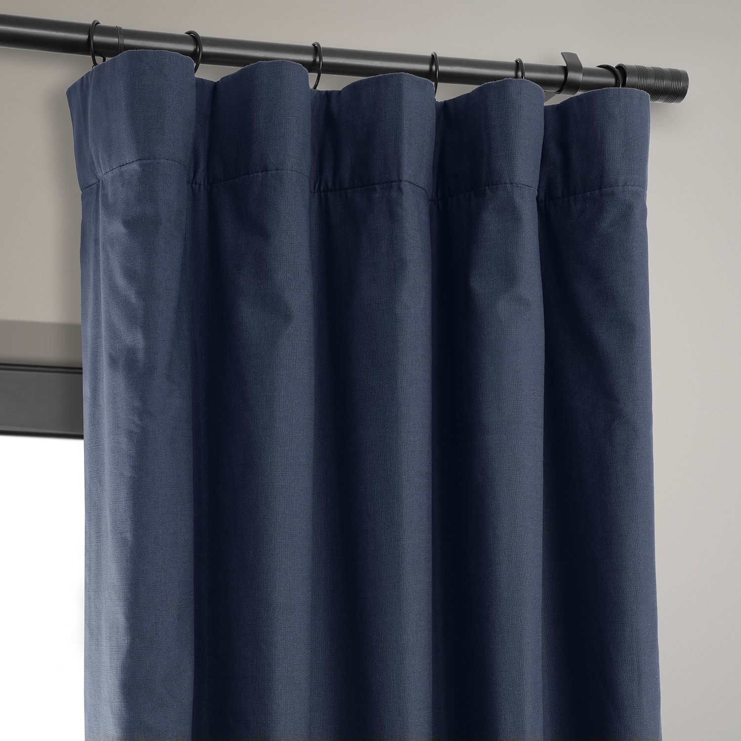 Noble Navy Dune Textured Hotel Blackout Cotton Curtain