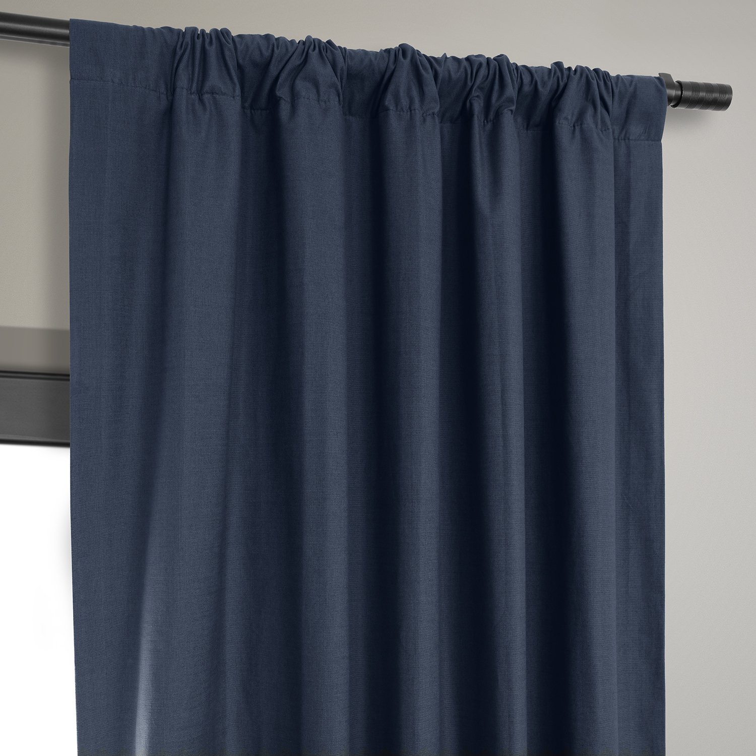 Noble Navy Dune Textured Hotel Blackout Cotton Curtain