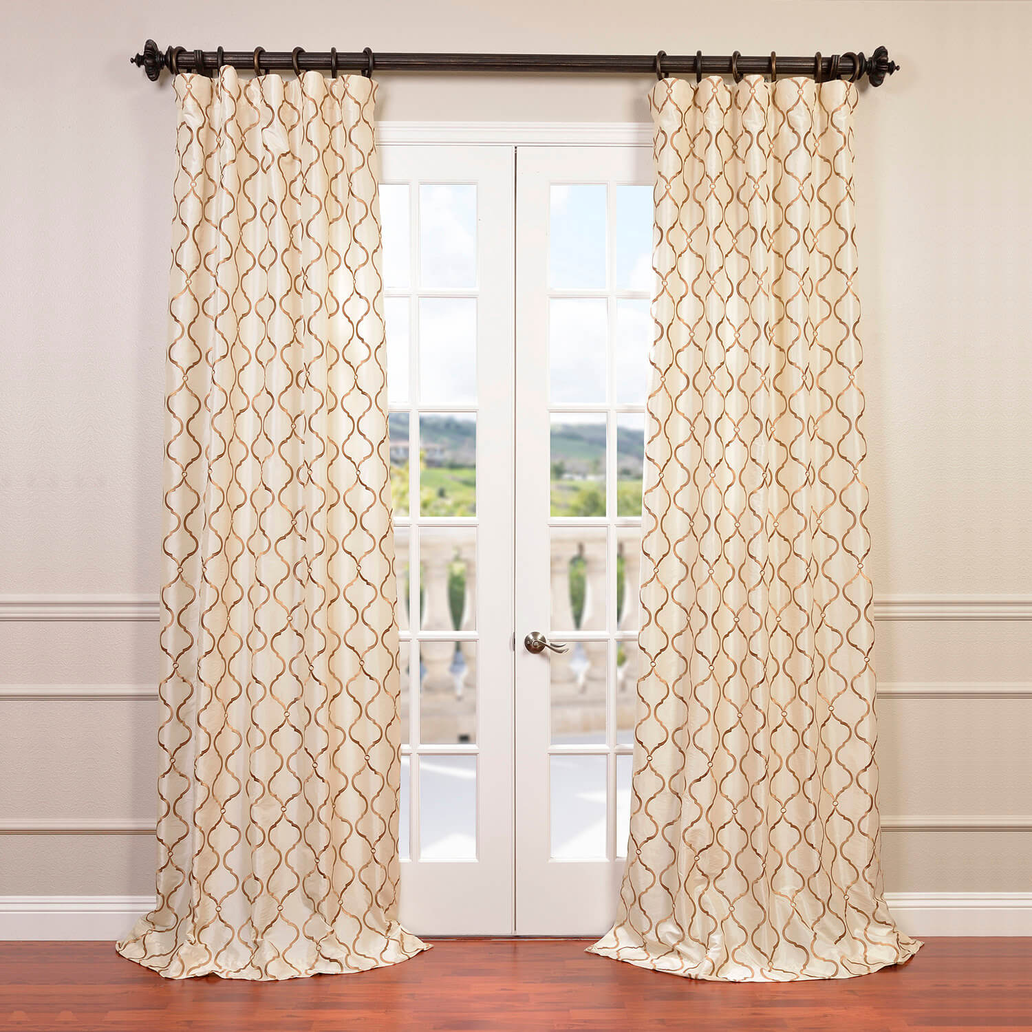 Tunisia Ivory Designer Embroidered Curtain