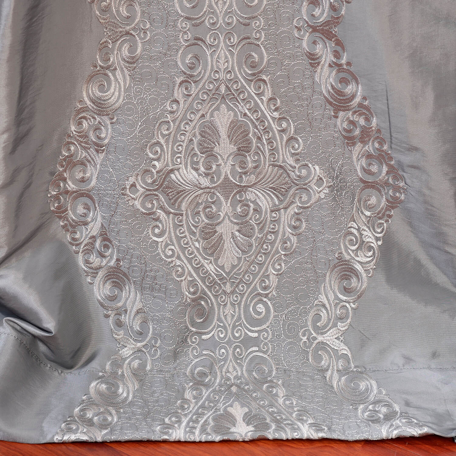 Chai Silver Grey Designer Embroidered Curtain