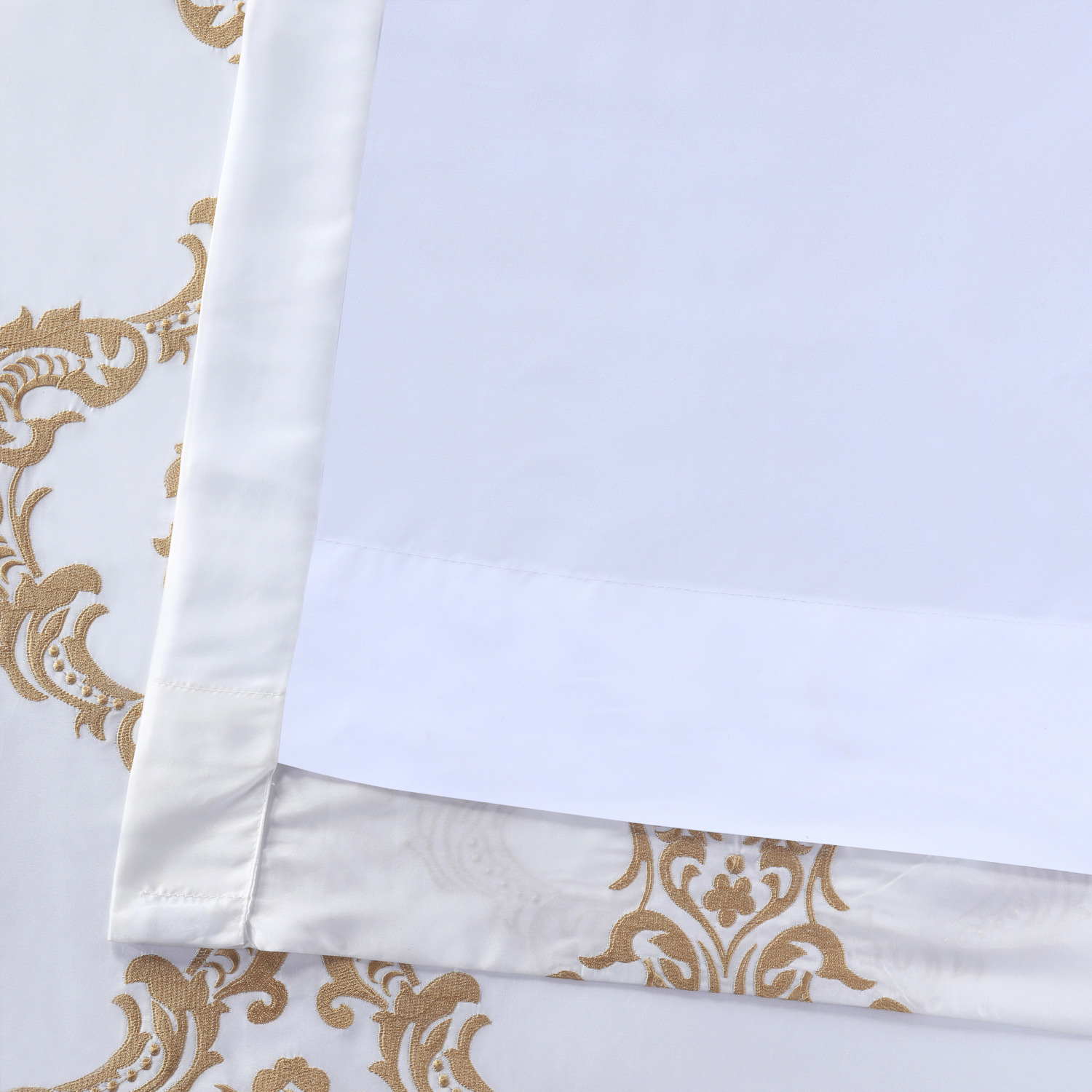 Anastasia White & Gold Designer Embroidered Curtain