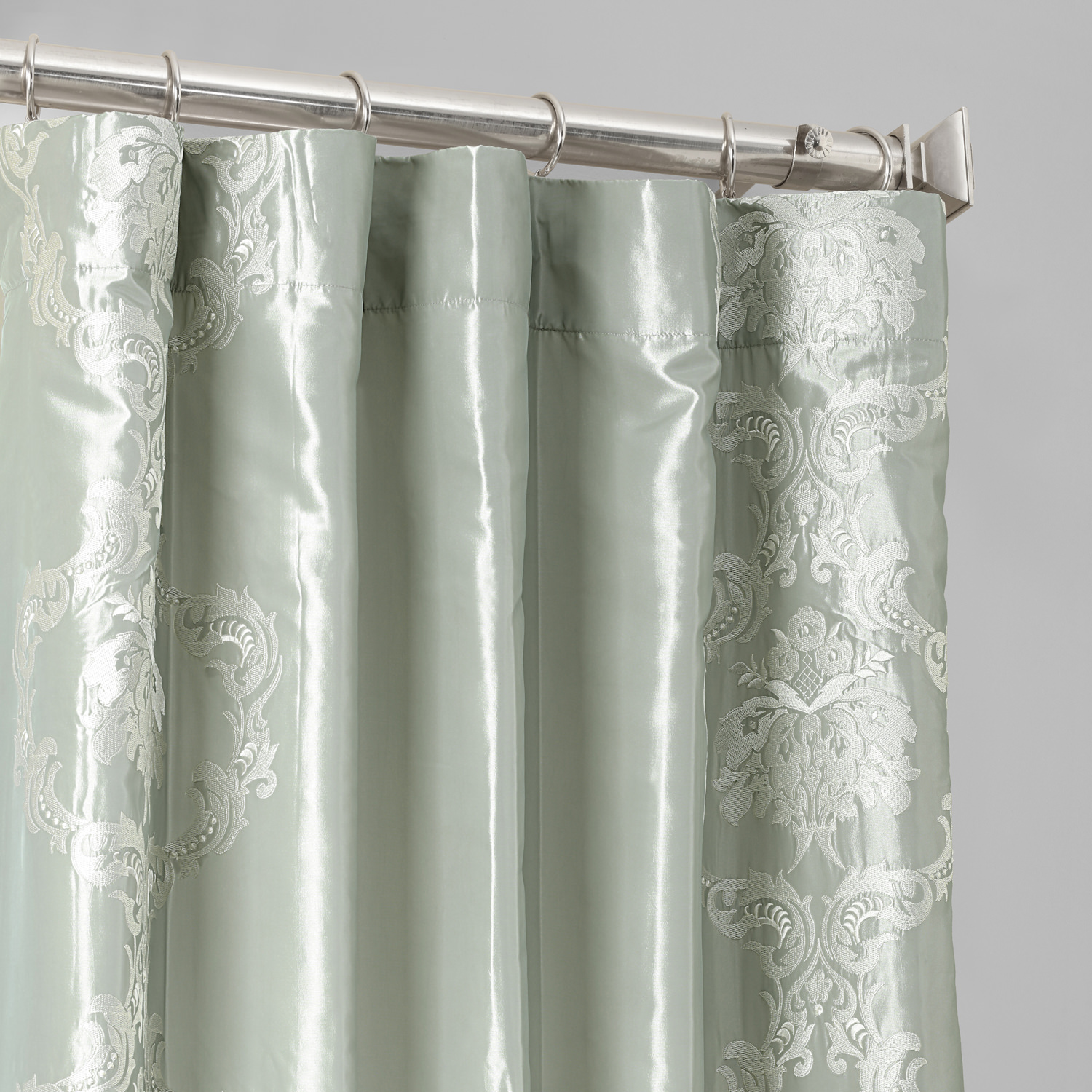 Anastasia Sterling Grey Designer Embroidered Curtain