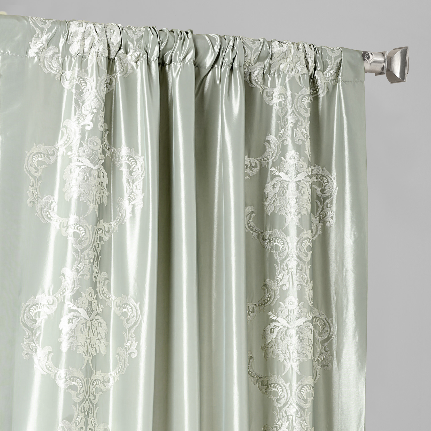 Anastasia Sterling Grey Designer Embroidered Curtain