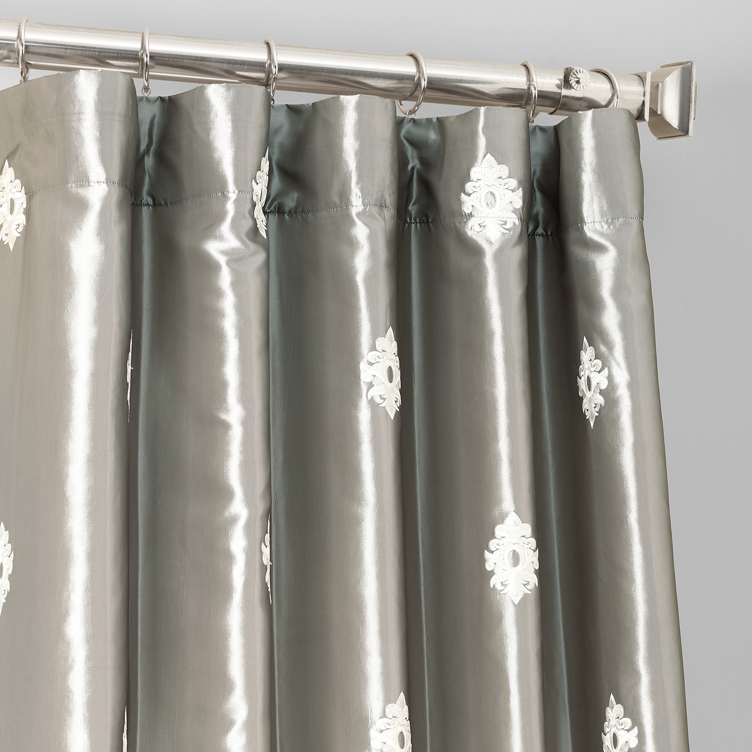 Trophy Platinum Grey Designer Embroidered Curtain