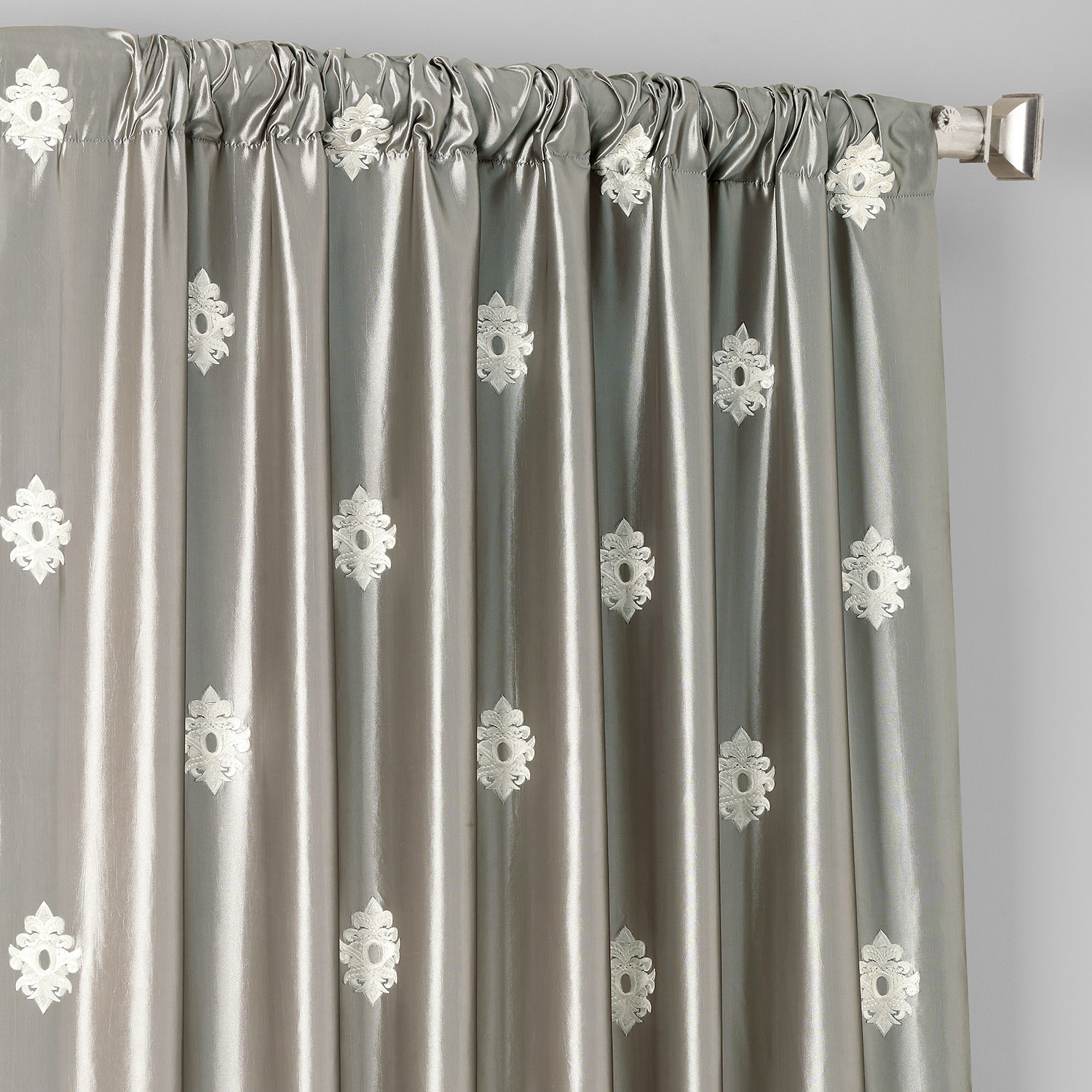 Trophy Platinum Grey Designer Embroidered Curtain