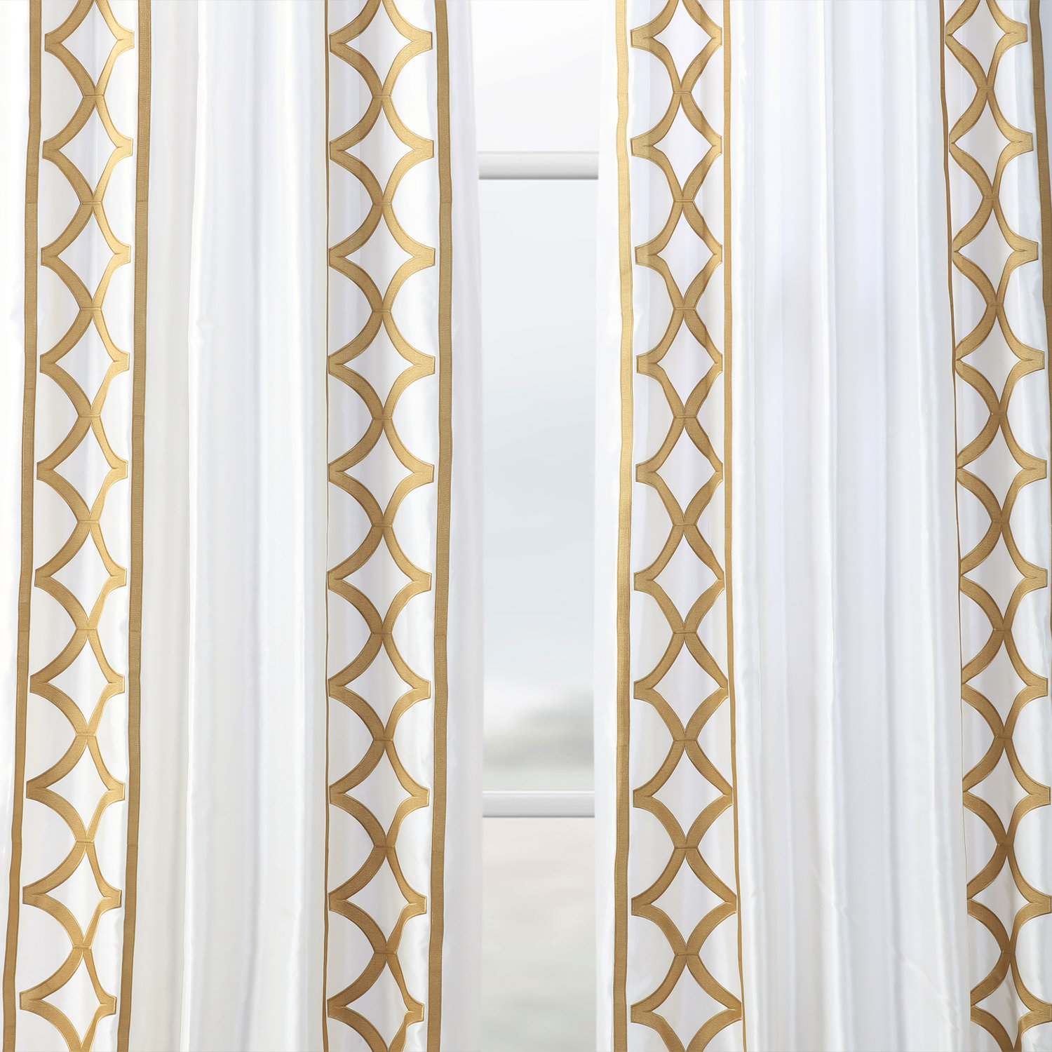 Espalier Off White Designer Embroidered Curtain