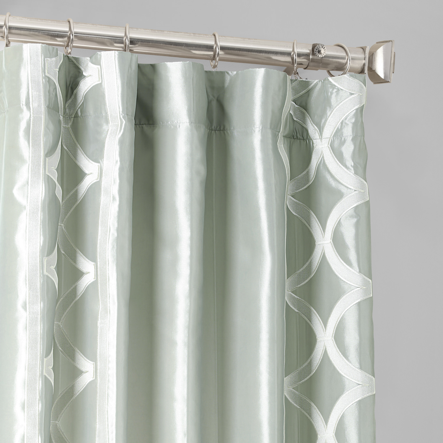 Espalier Sterling Grey Designer Embroidered Curtain