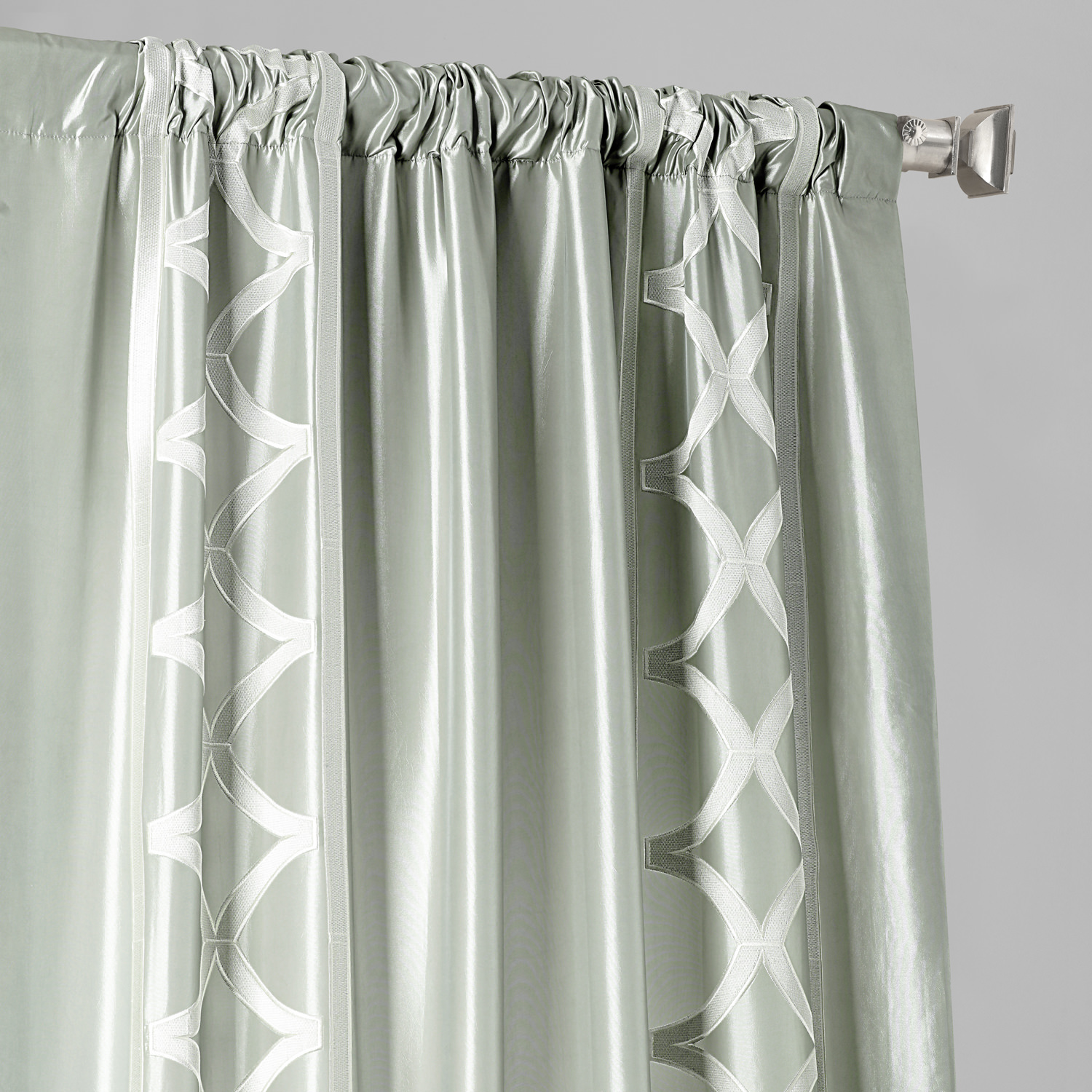 Espalier Sterling Grey Designer Embroidered Curtain