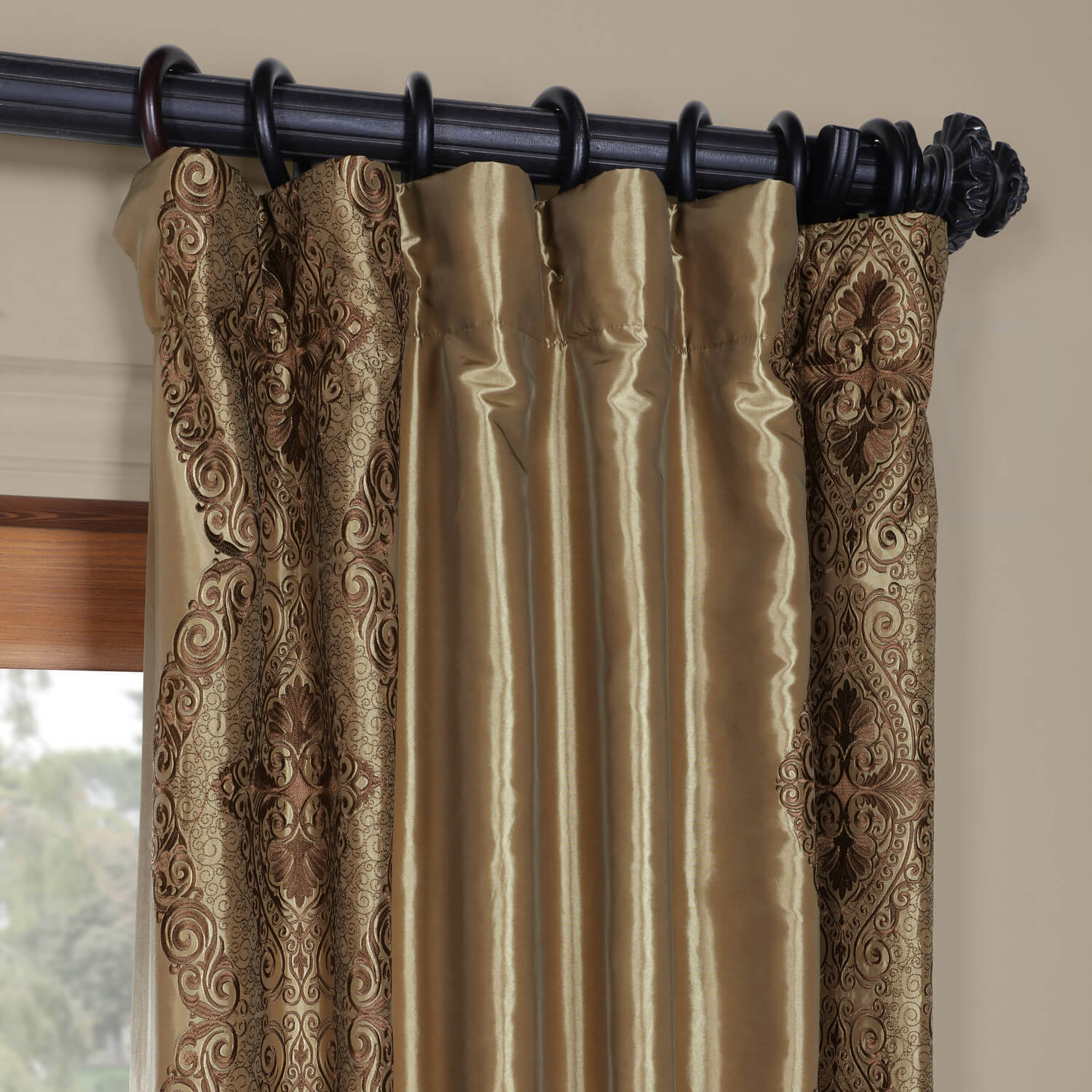 Chai Gold Designer Embroidered Curtain