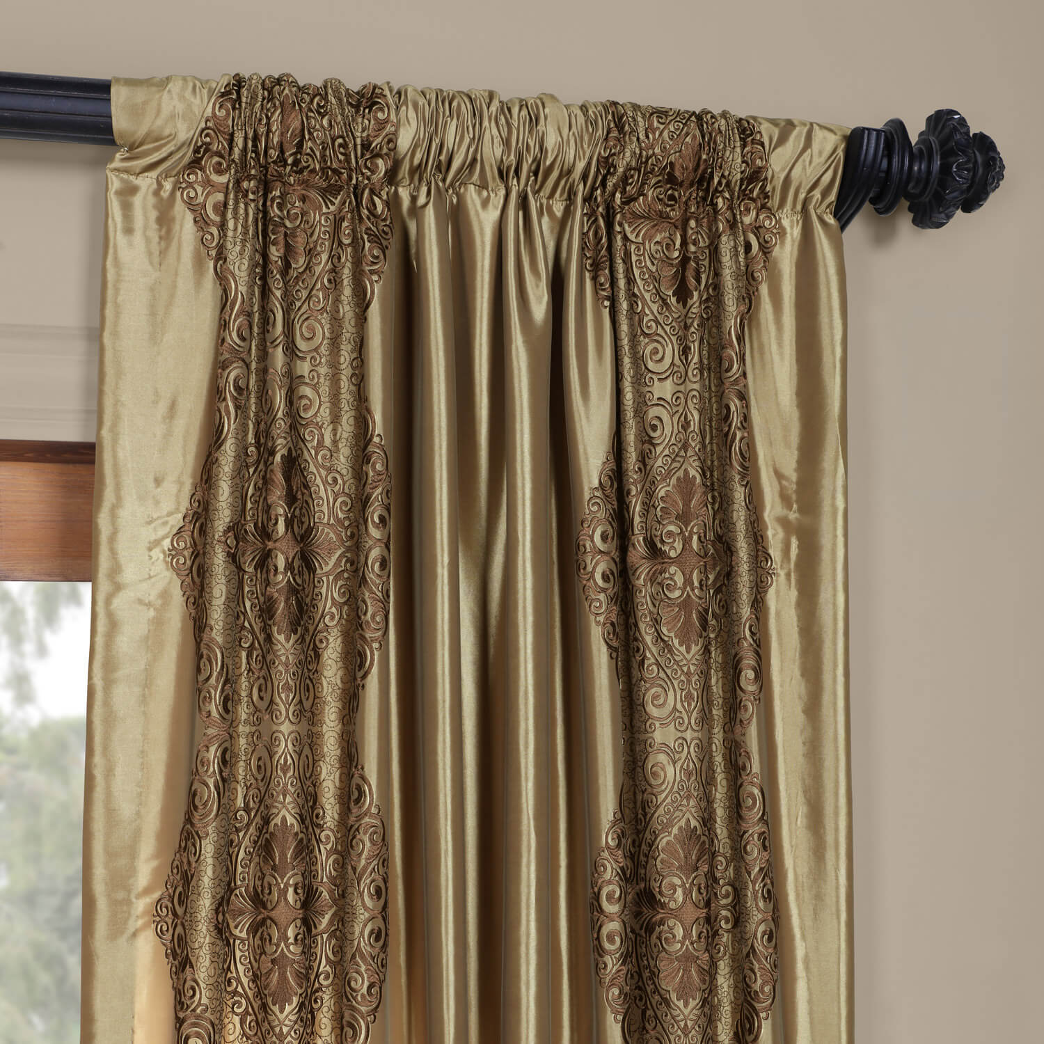 Chai Gold Designer Embroidered Curtain