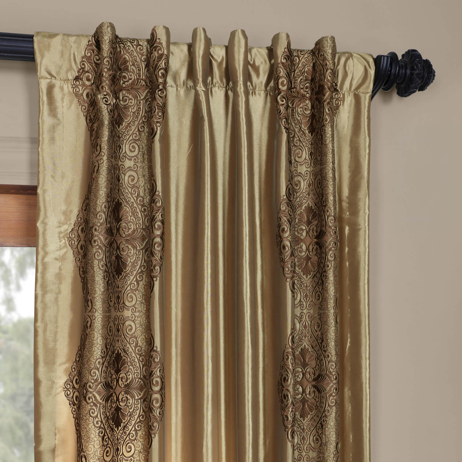 Chai Gold Designer Embroidered Curtain