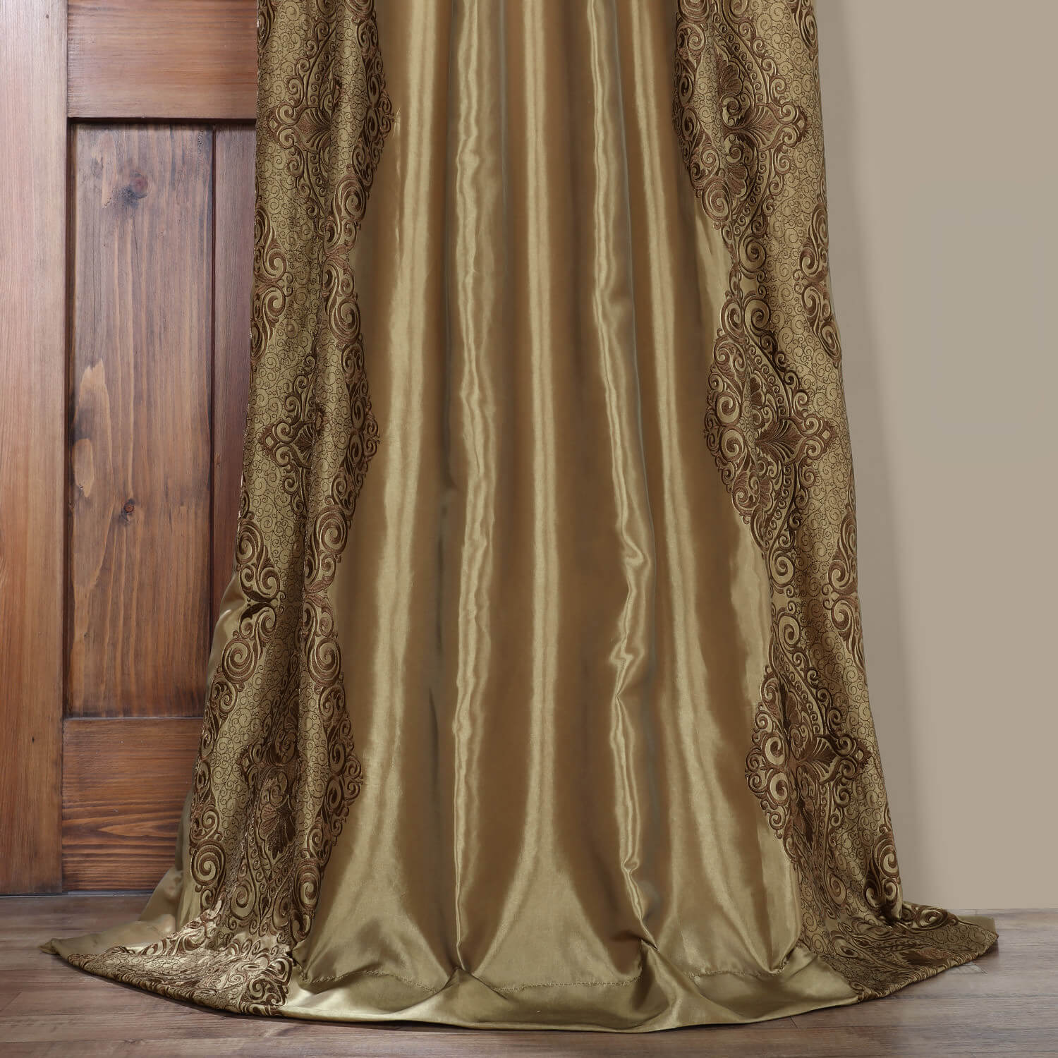 Chai Gold Designer Embroidered Curtain