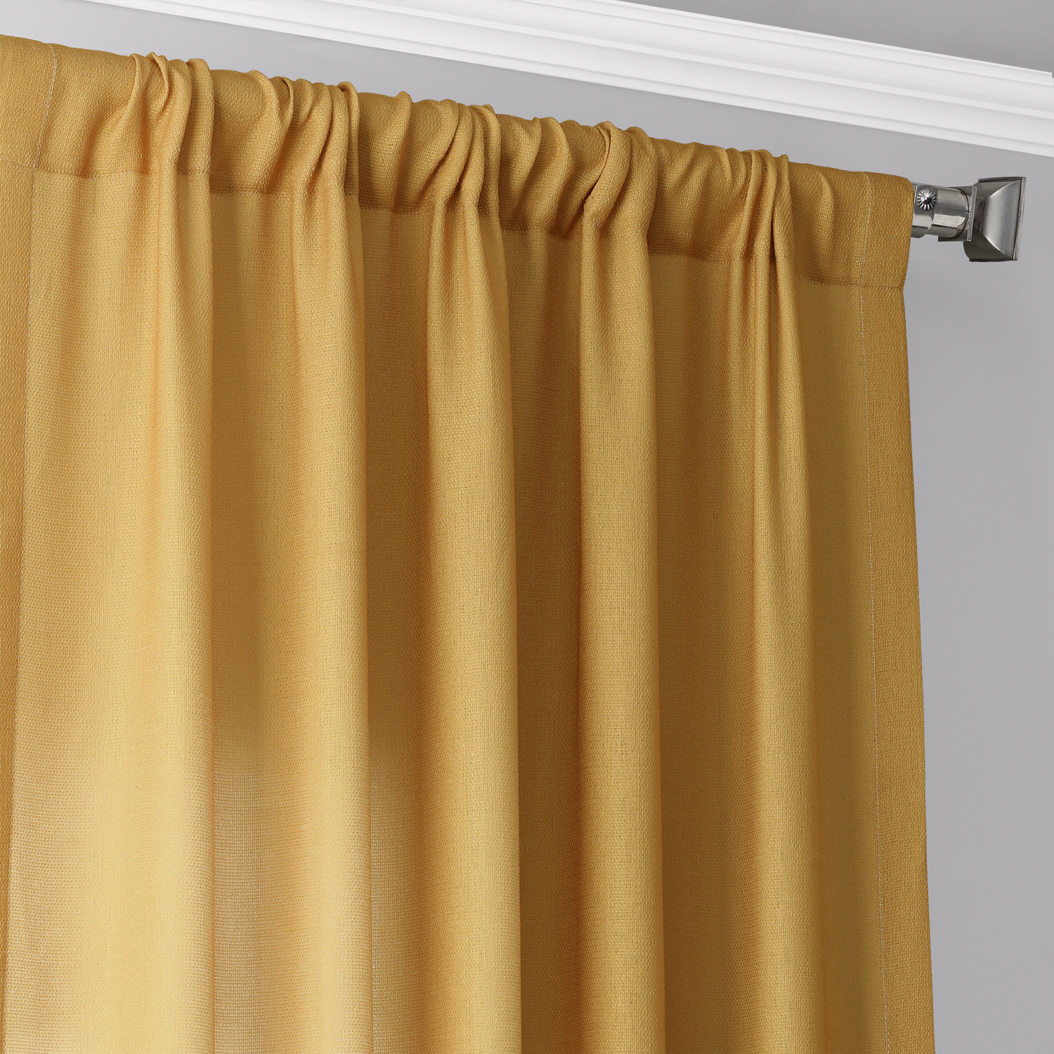 Ombre Gold Faux Linen Sheer Curtain