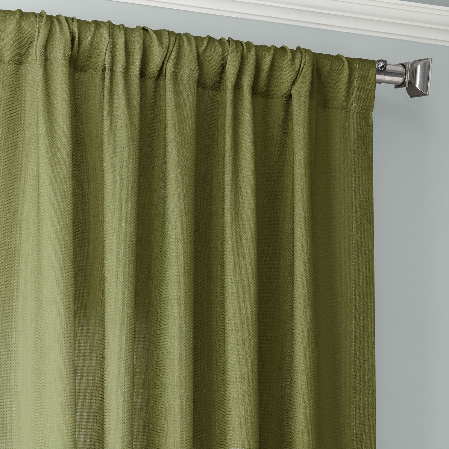 Ombre Olive Faux Linen Sheer Curtain