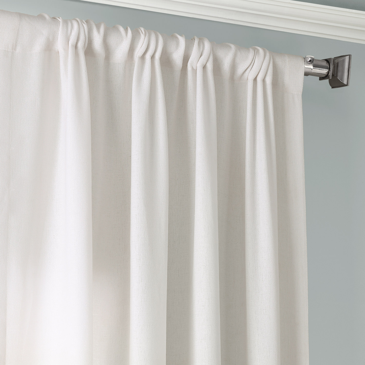 Ombre Olive Faux Linen Sheer Curtain