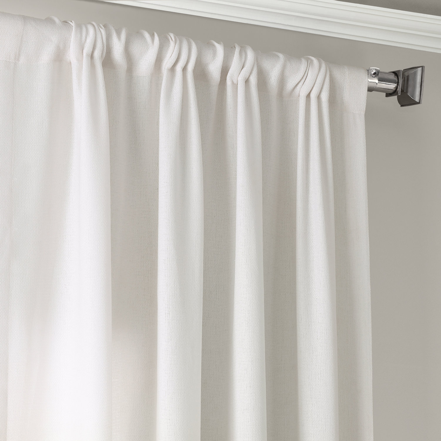 Ombre Plum Faux Linen Semi Sheer Curtain