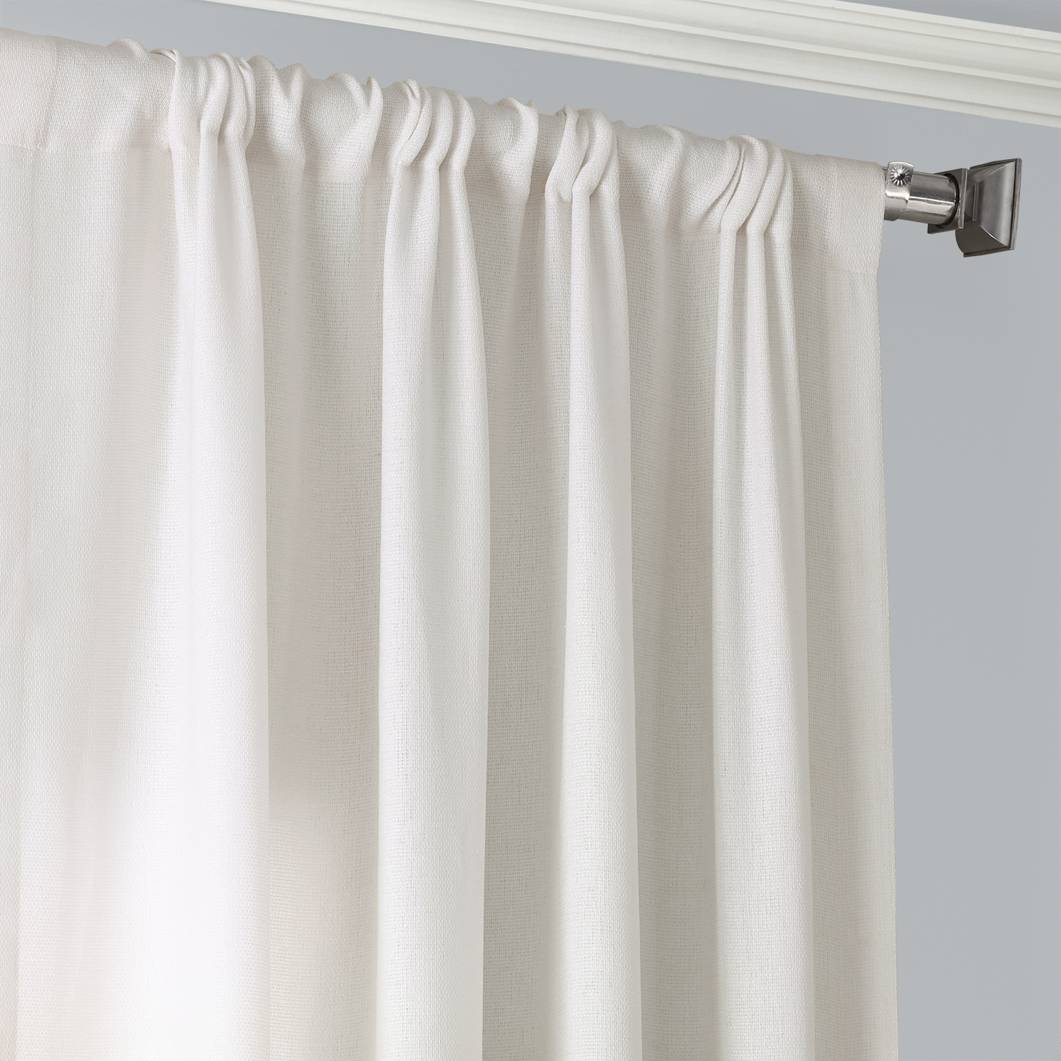 Ombre Slate Faux Linen Semi Sheer Curtain