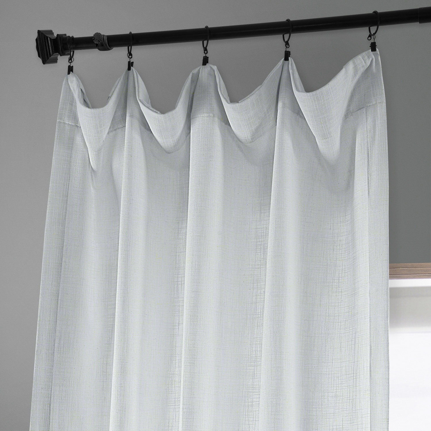 Rice White Heavy Faux Linen Curtain