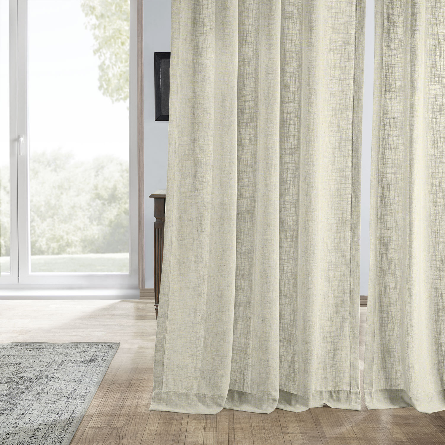 Malted Cream Heavy Faux Linen Curtain