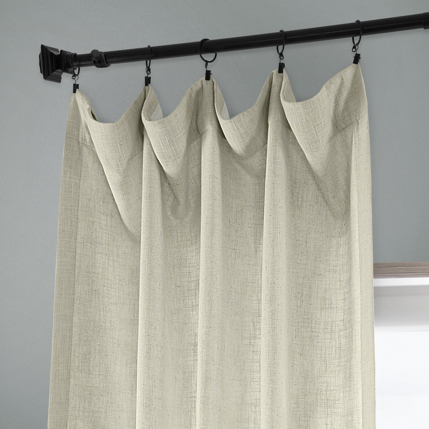 Malted Cream Heavy Faux Linen Curtain