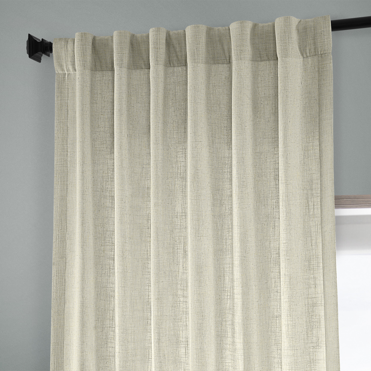 Malted Cream Heavy Faux Linen Curtain