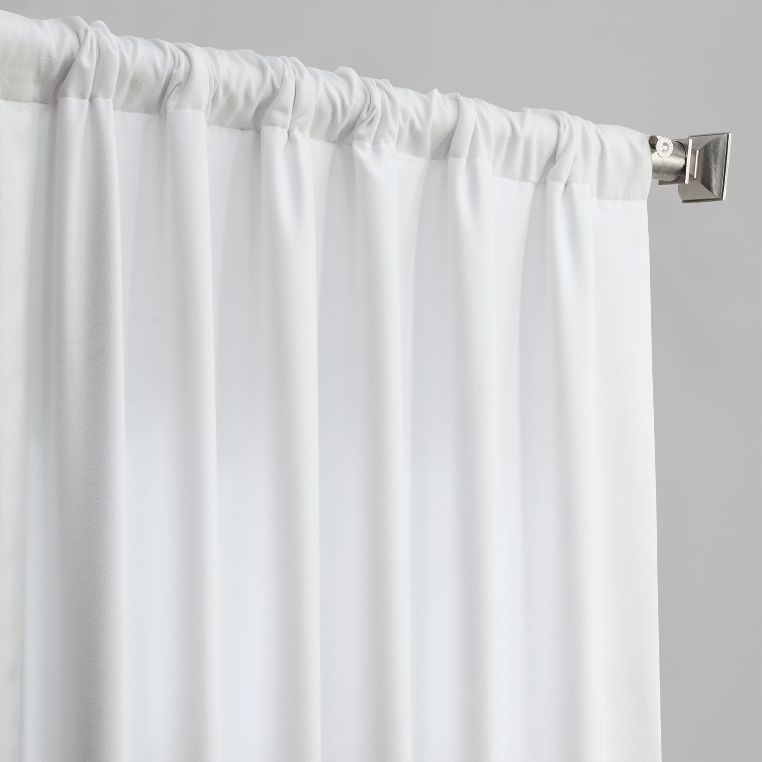 Snow White Thermal Room Darkening Heathered Italian Woolen Weave Curtain