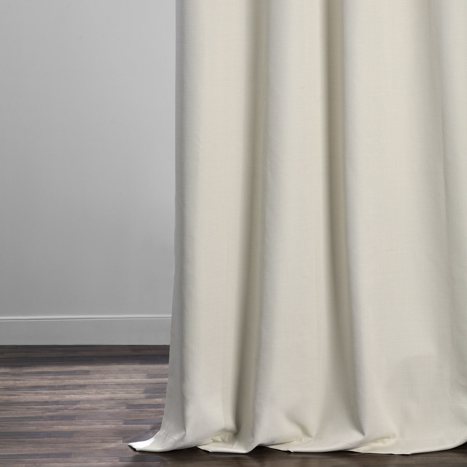 Ecru Italian Textured Faux Linen Hotel Blackout Curtain