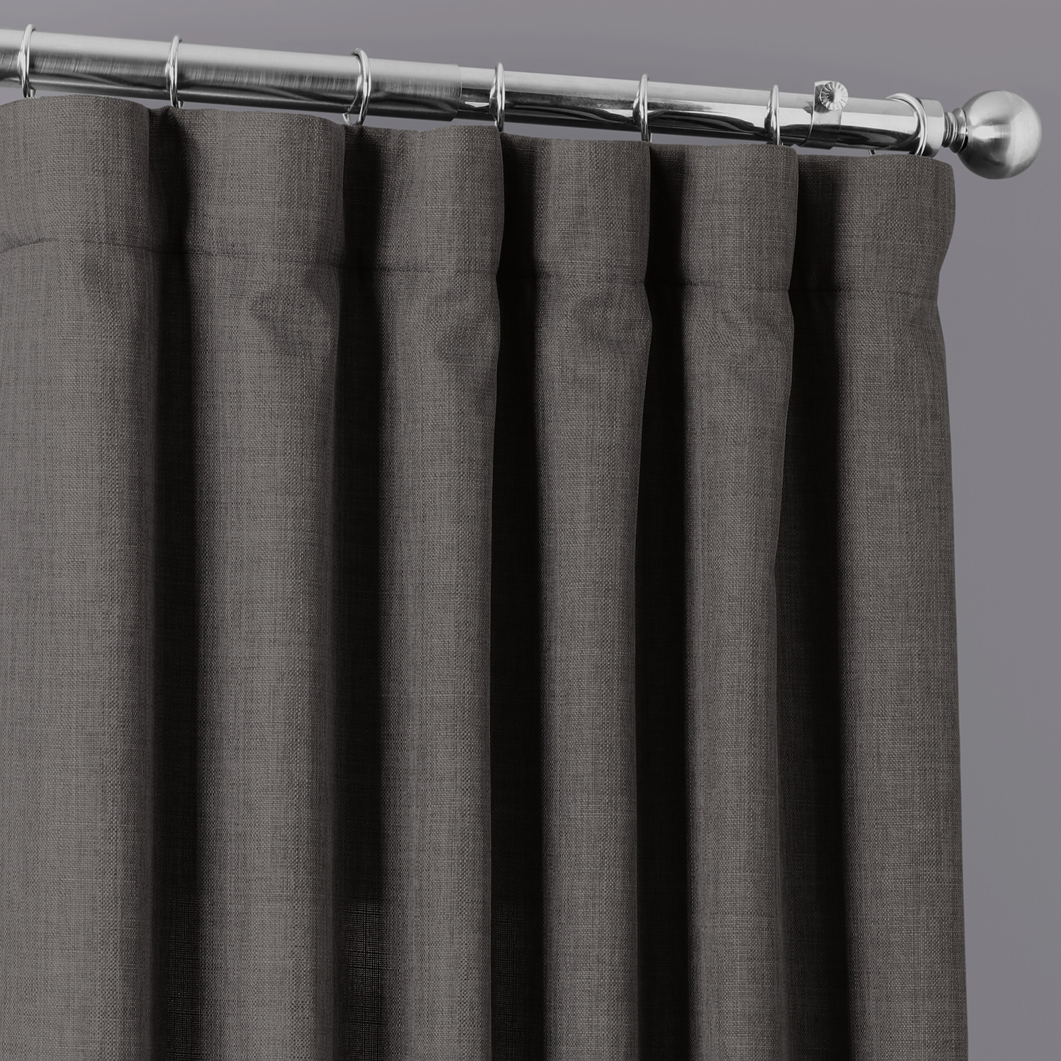 Anchor Grey Italian Faux Linen Curtain