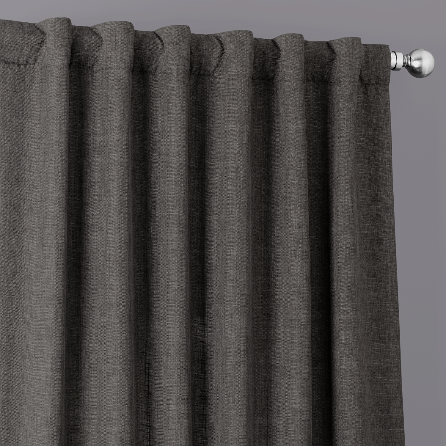 Anchor Grey Italian Faux Linen Curtain