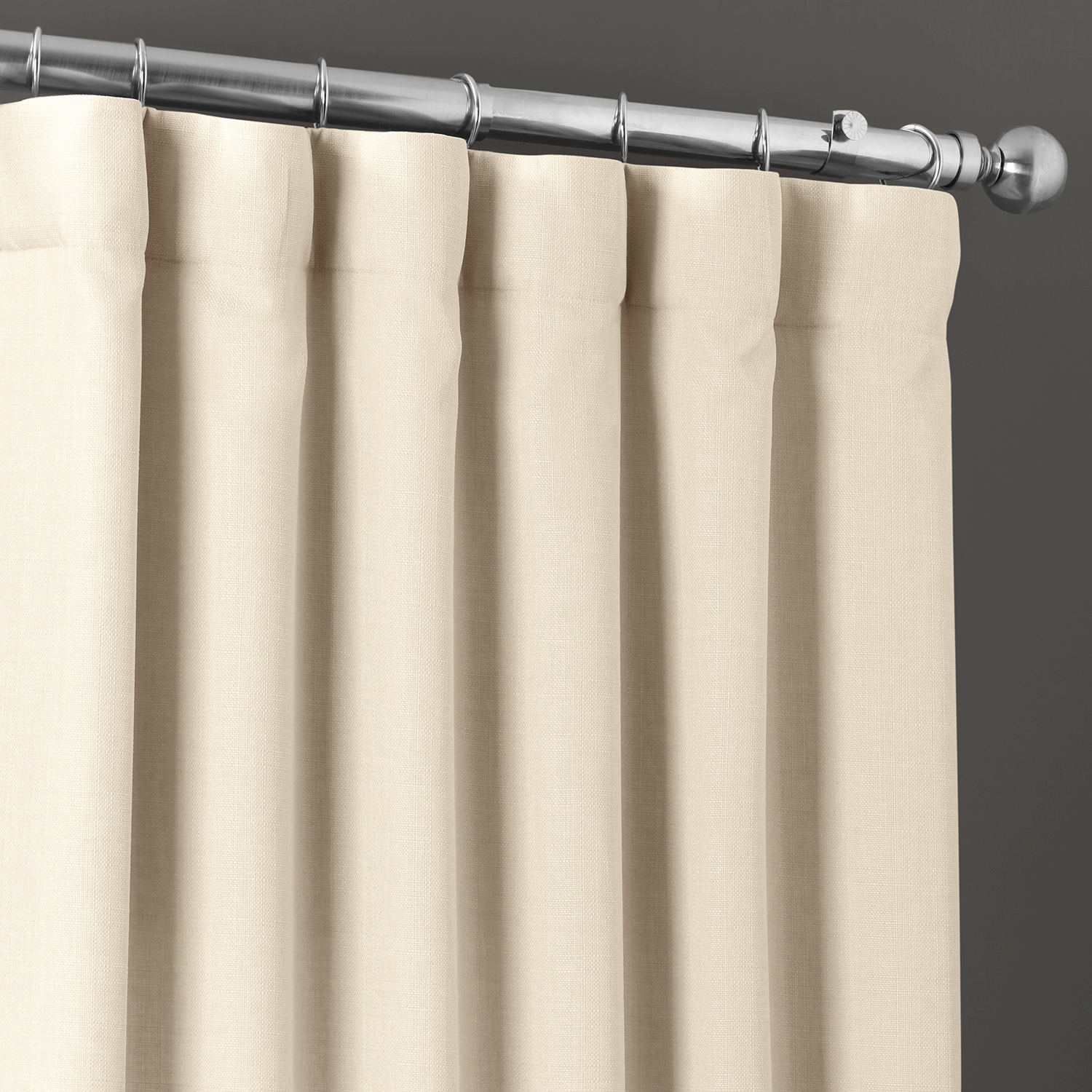 Parchment Cream Italian Faux Linen Curtain