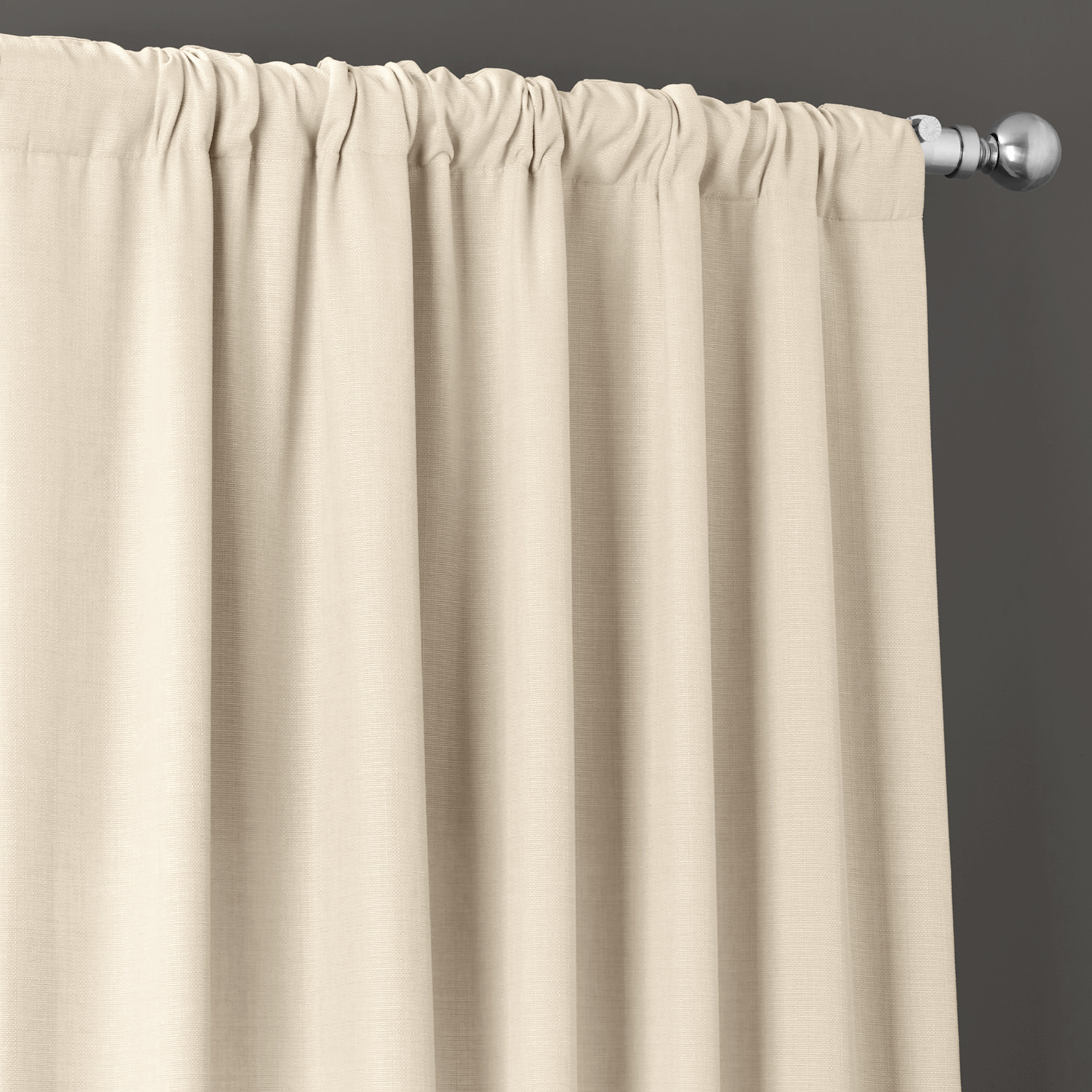 Parchment Cream Italian Faux Linen Curtain