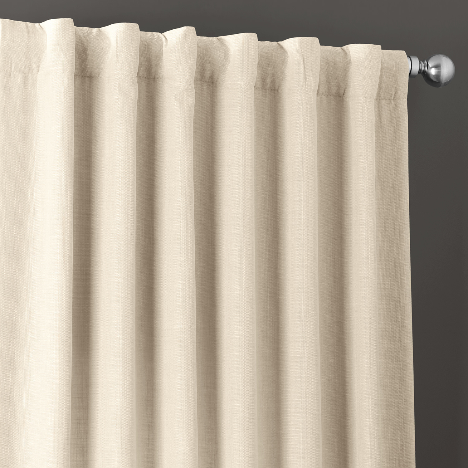 Parchment Cream Italian Faux Linen Curtain