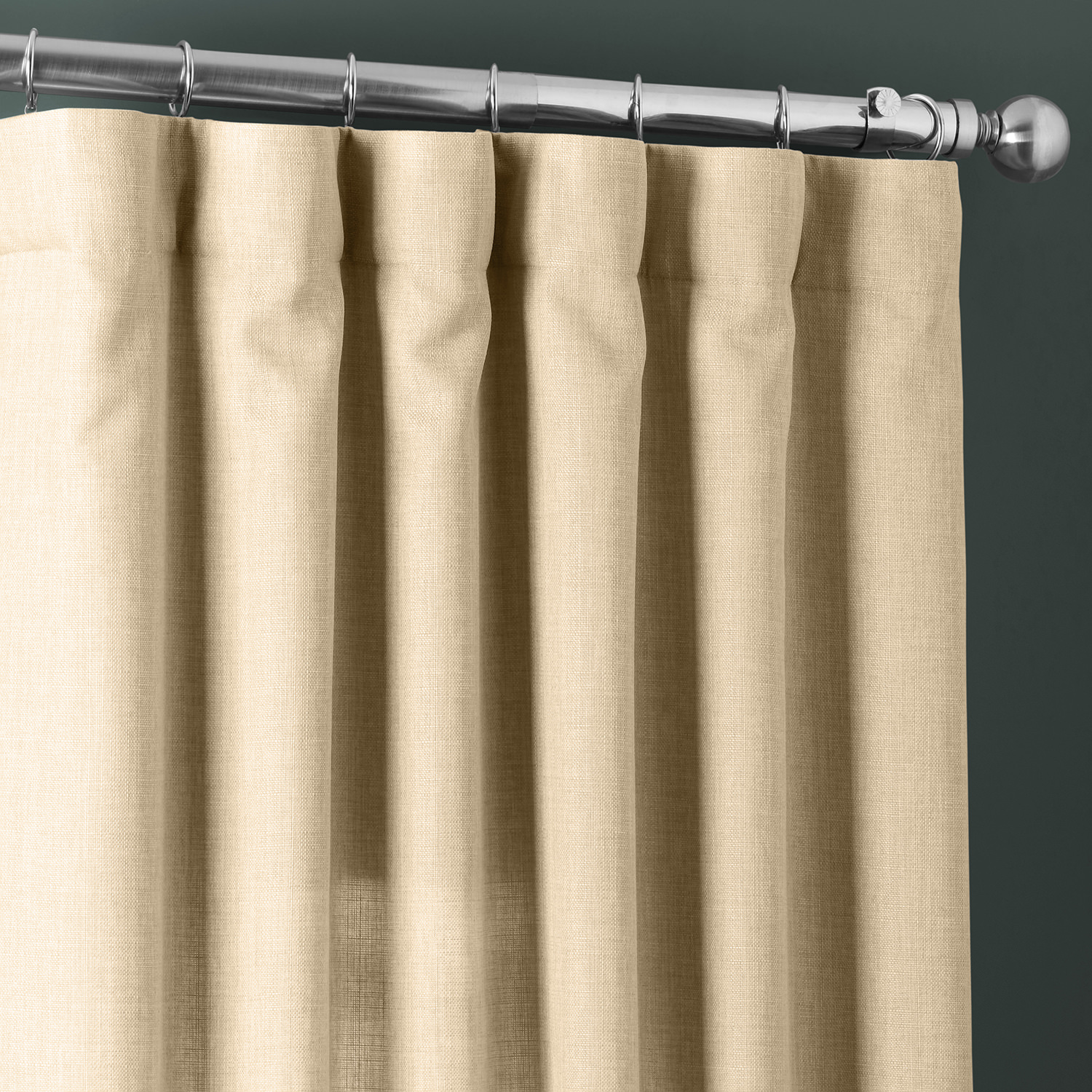 Sepia Beige Italian Faux Linen Curtain